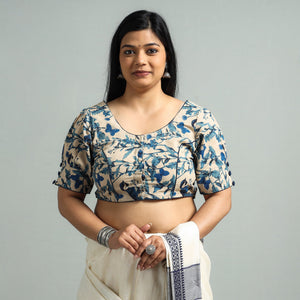 Beige - Kalamkari Printed Cotton Stitched Blouse