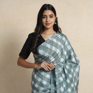 Grey - Leheriya Tie-Dye Mulberry Silk Handloom Saree