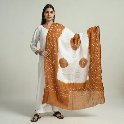 Brown - Kutch Bandhani Tie-Dye Cotton Dupatta 41