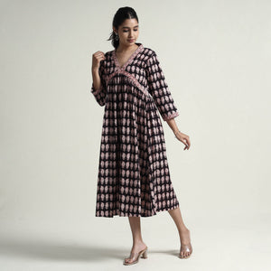 Black - Bagh Block Printed Cotton Dress