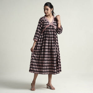 Black - Bagh Block Printed Cotton Dress