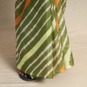 Green - Leheriya Tie-Dye Mulberry Silk Handloom Saree