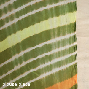 Green - Leheriya Tie-Dye Mulberry Silk Handloom Saree