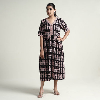Black - Bagh Block Printed Cotton Dress