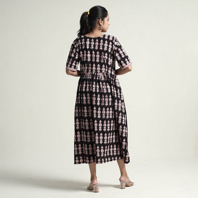 Black - Bagh Block Printed Cotton Dress