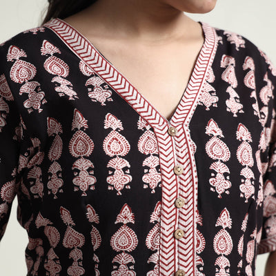 Black - Bagh Block Printed Cotton Dress
