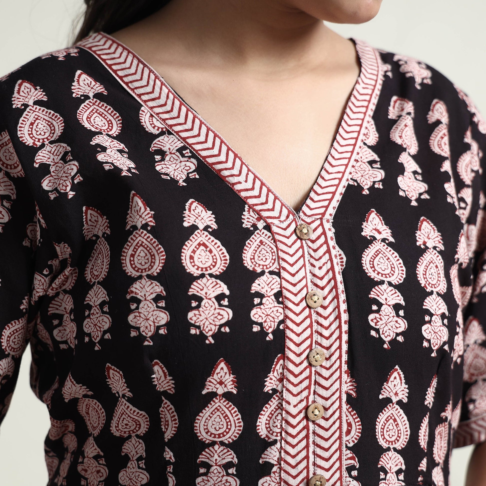 Black - Bagh Block Printed Cotton Dress