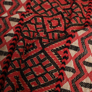 Beige - Assamese Gero Design Mising Eri Silk Handloom Shawl cum Stole