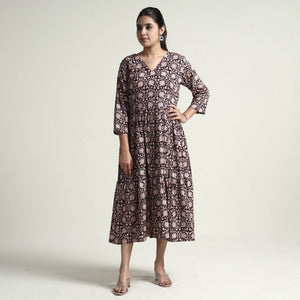 Black - Bagh Block Printed Cotton Dress