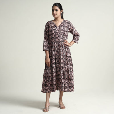 Black - Bagh Block Printed Cotton Dress