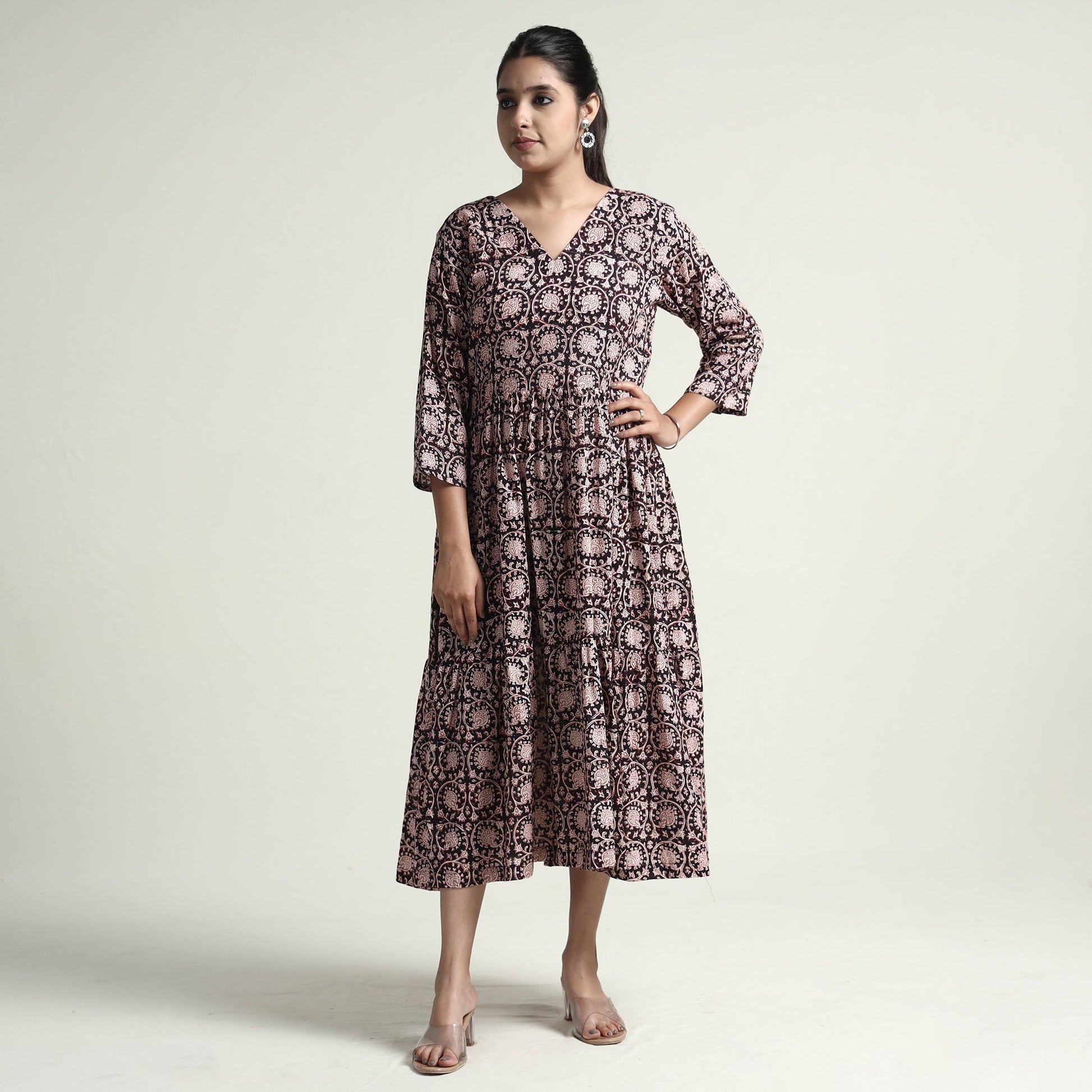 Black - Bagh Block Printed Cotton Dress