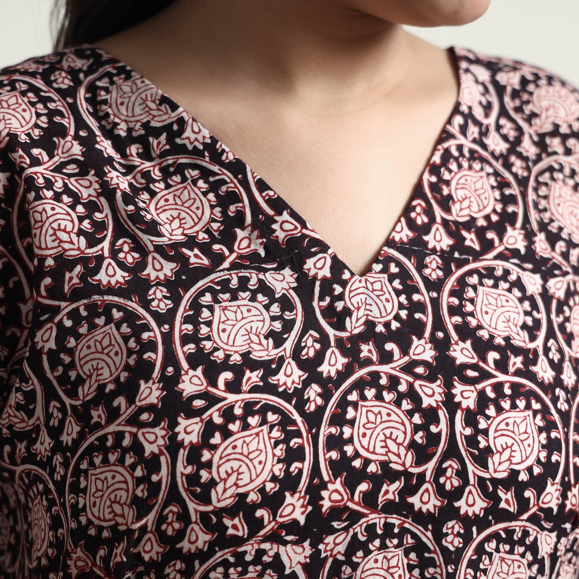 Black - Bagh Block Printed Cotton Dress