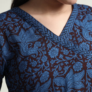 Blue - Bagh Block Printed Cotton Dress