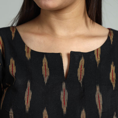 Black - Pochampally Ikat Cotton Stitched Blouse 27