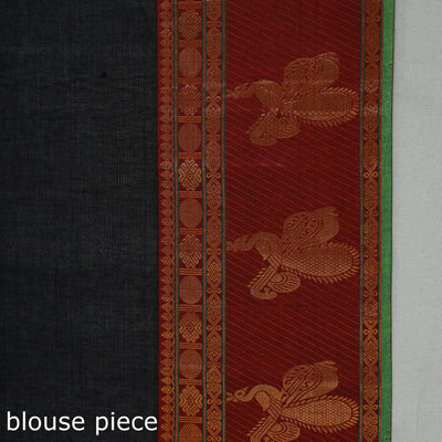 Black - Dharwad Cotton Saree with Zari Border