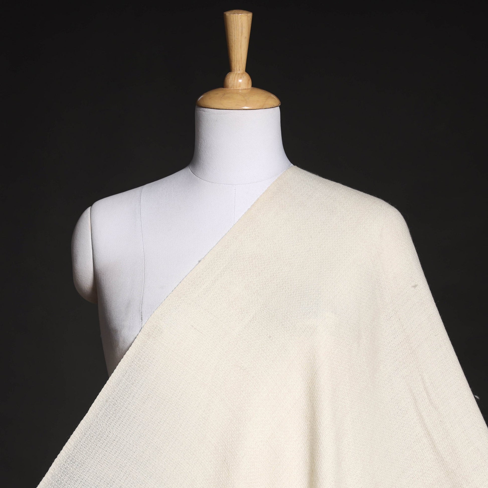 Beige - Kumaun Handwoven Merino Woollen Fabric 01