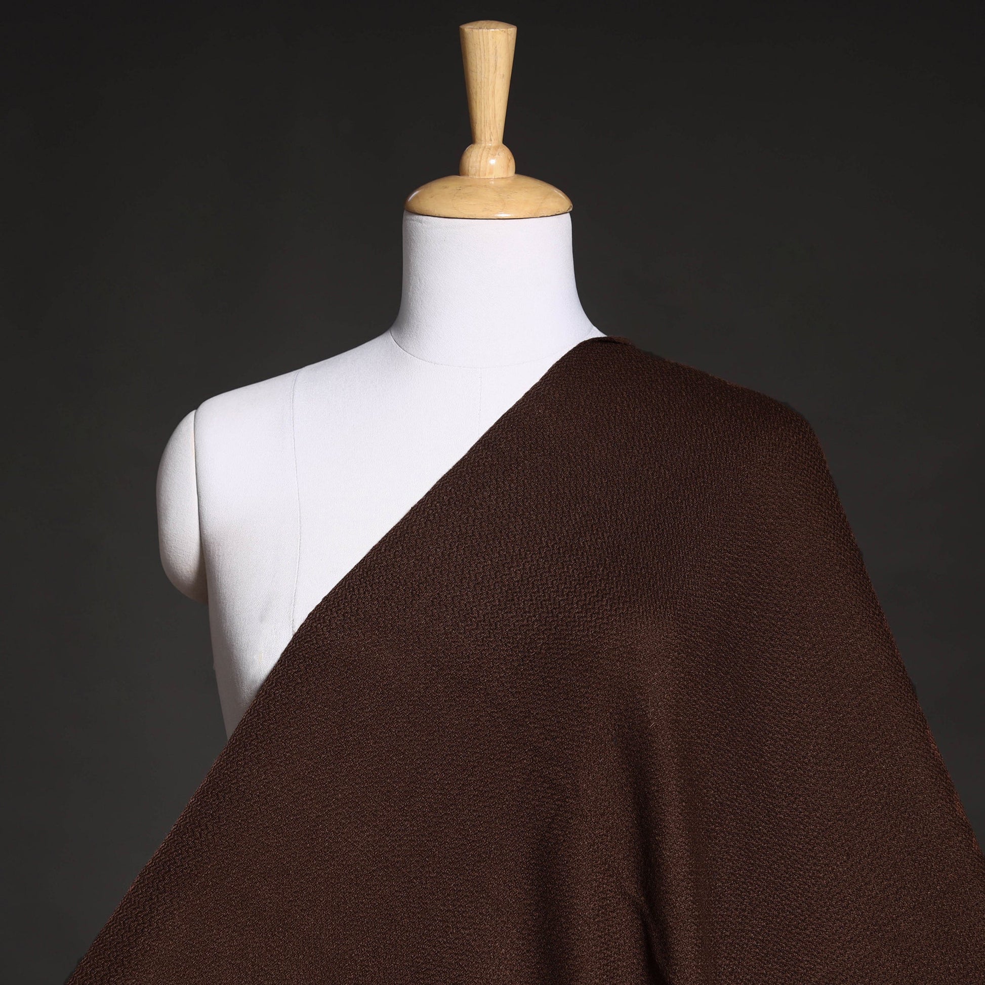 Brown - Kumaun Handwoven Merino Woollen Fabric 02