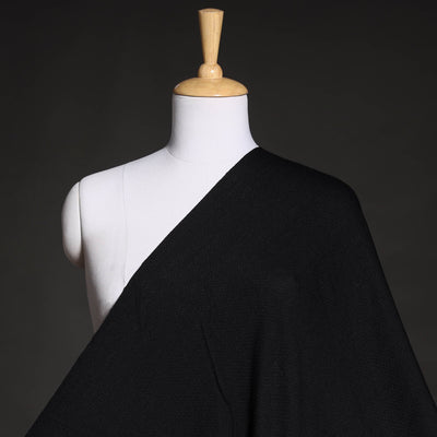 Black - Kumaun Handwoven Merino Woollen Fabric 07