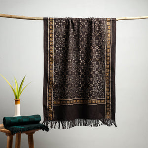 Brown - Akola Block Print Pure Handloom Cotton Towel 04
