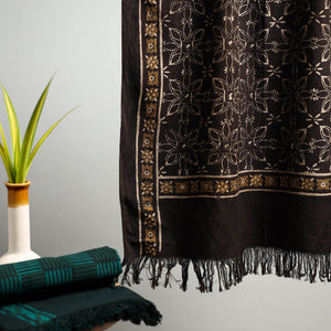 Brown - Akola Block Print Pure Handloom Cotton Towel 04