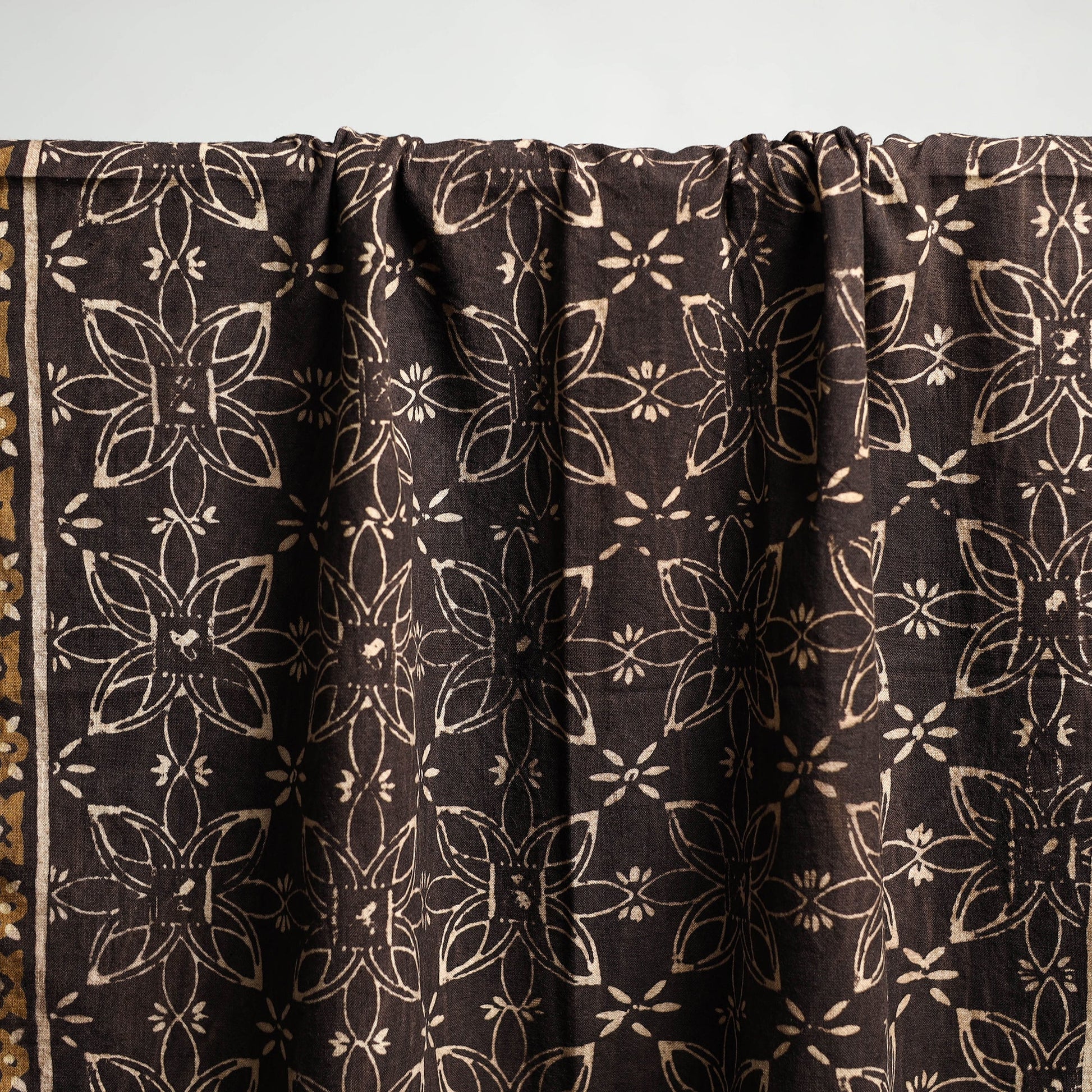 Brown - Akola Block Print Pure Handloom Cotton Towel 04