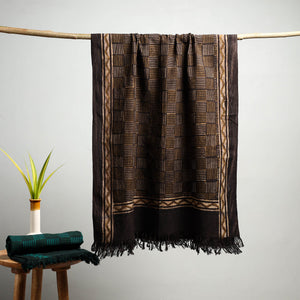 Brown - Akola Block Print Pure Handloom Cotton Towel 02