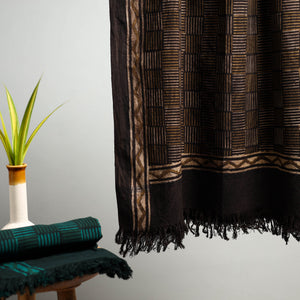 Brown - Akola Block Print Pure Handloom Cotton Towel 02