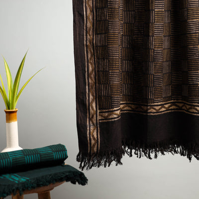 Brown - Akola Block Print Pure Handloom Cotton Towel 02