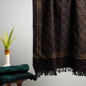 Brown - Akola Block Print Pure Handloom Cotton Towel 06
