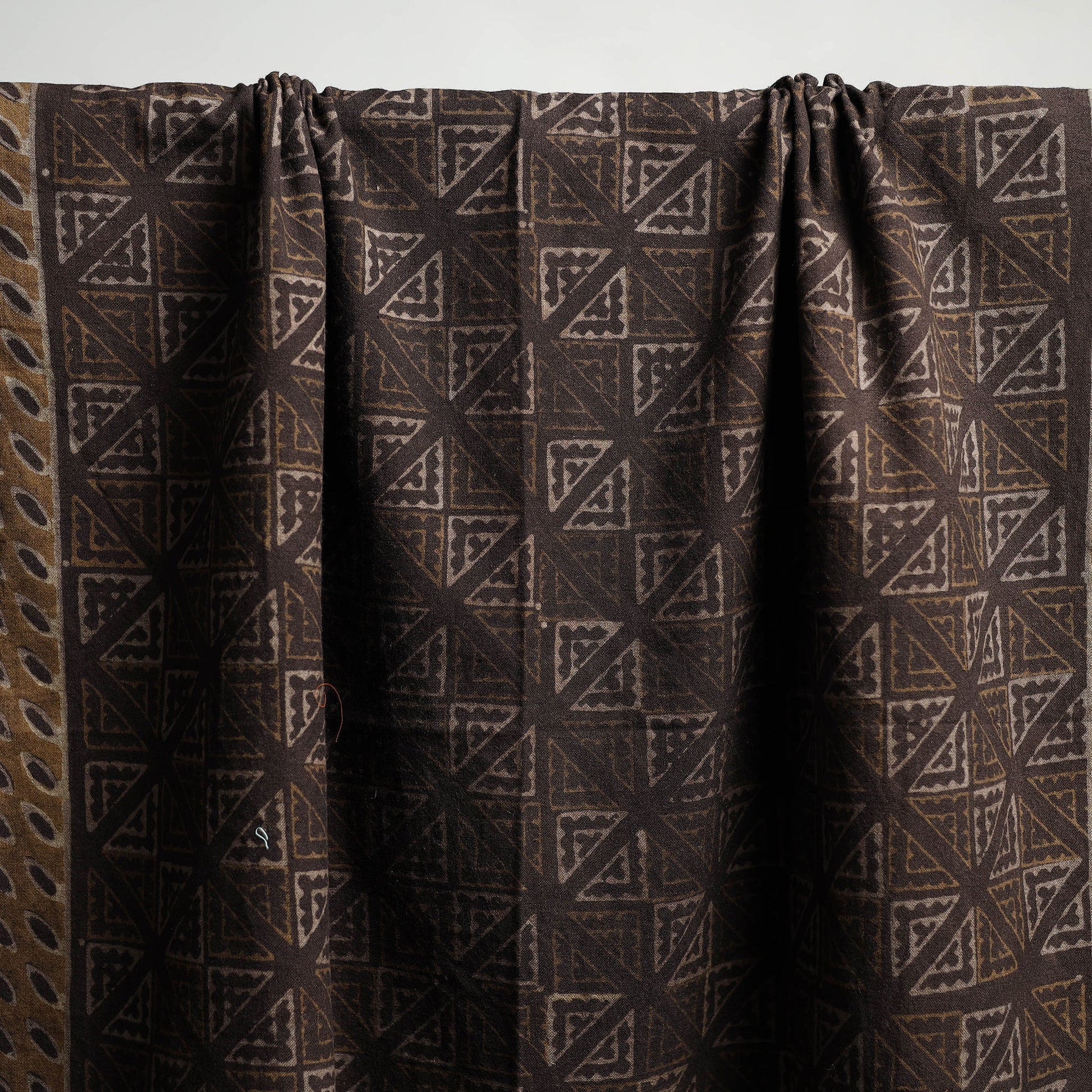 Brown - Akola Block Print Pure Handloom Cotton Towel 06