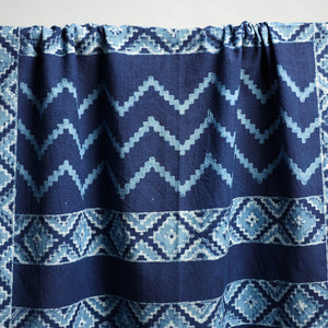 Blue - Akola Block Print Pure Handloom Cotton Towel 08