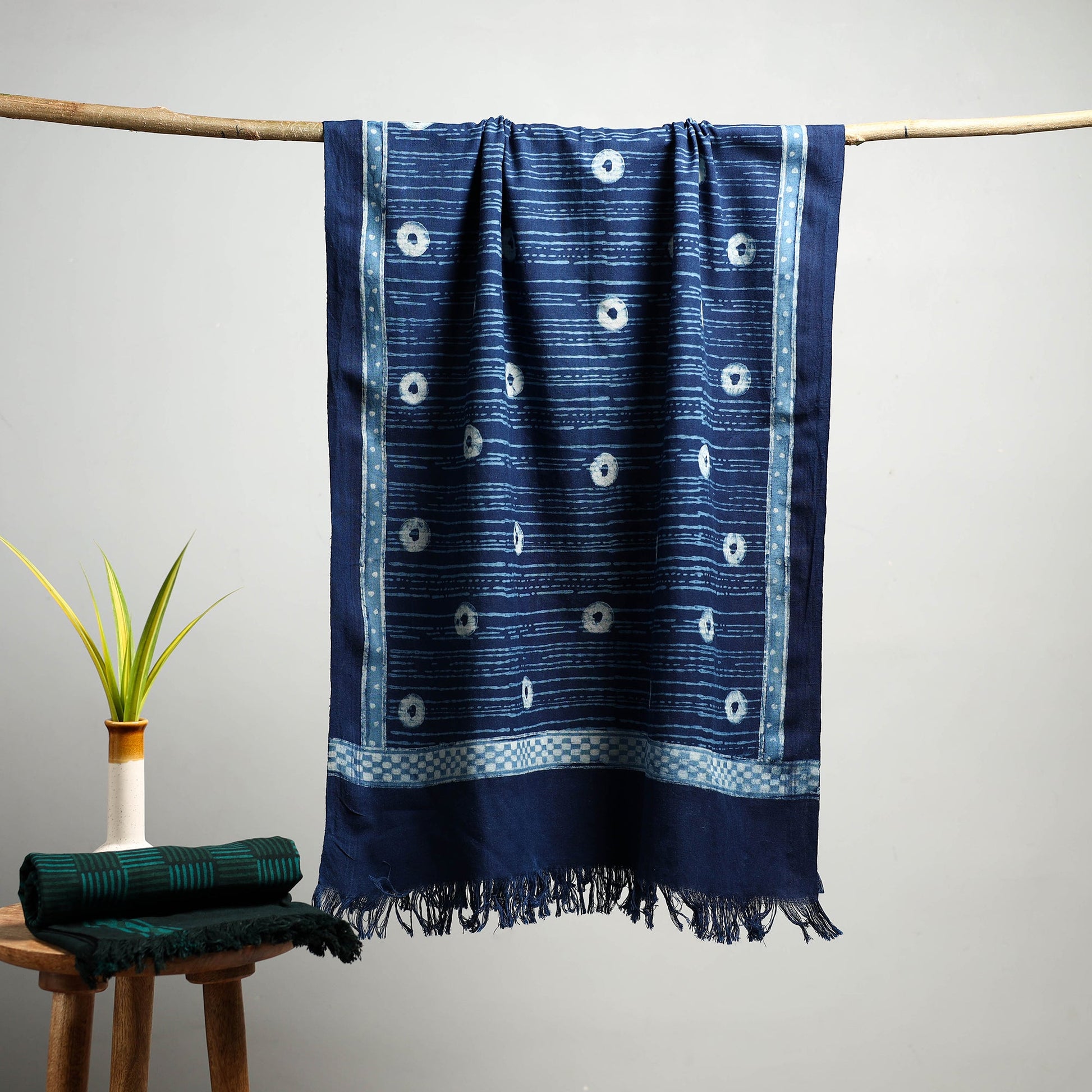 Blue - Akola Block Print Pure Handloom Cotton Towel 11