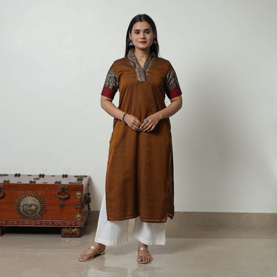 Brown - Dharwad Cotton Straight Kurta 10