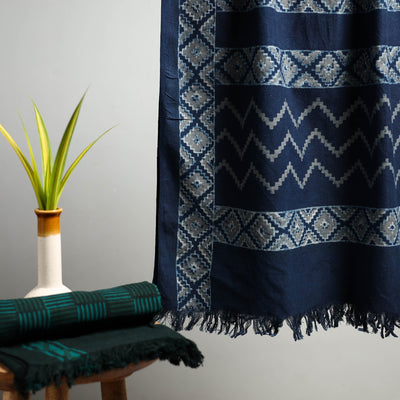 Blue - Akola Block Print Pure Handloom Cotton Towel 12