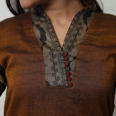 Brown - Dharwad Cotton Straight Kurta 10