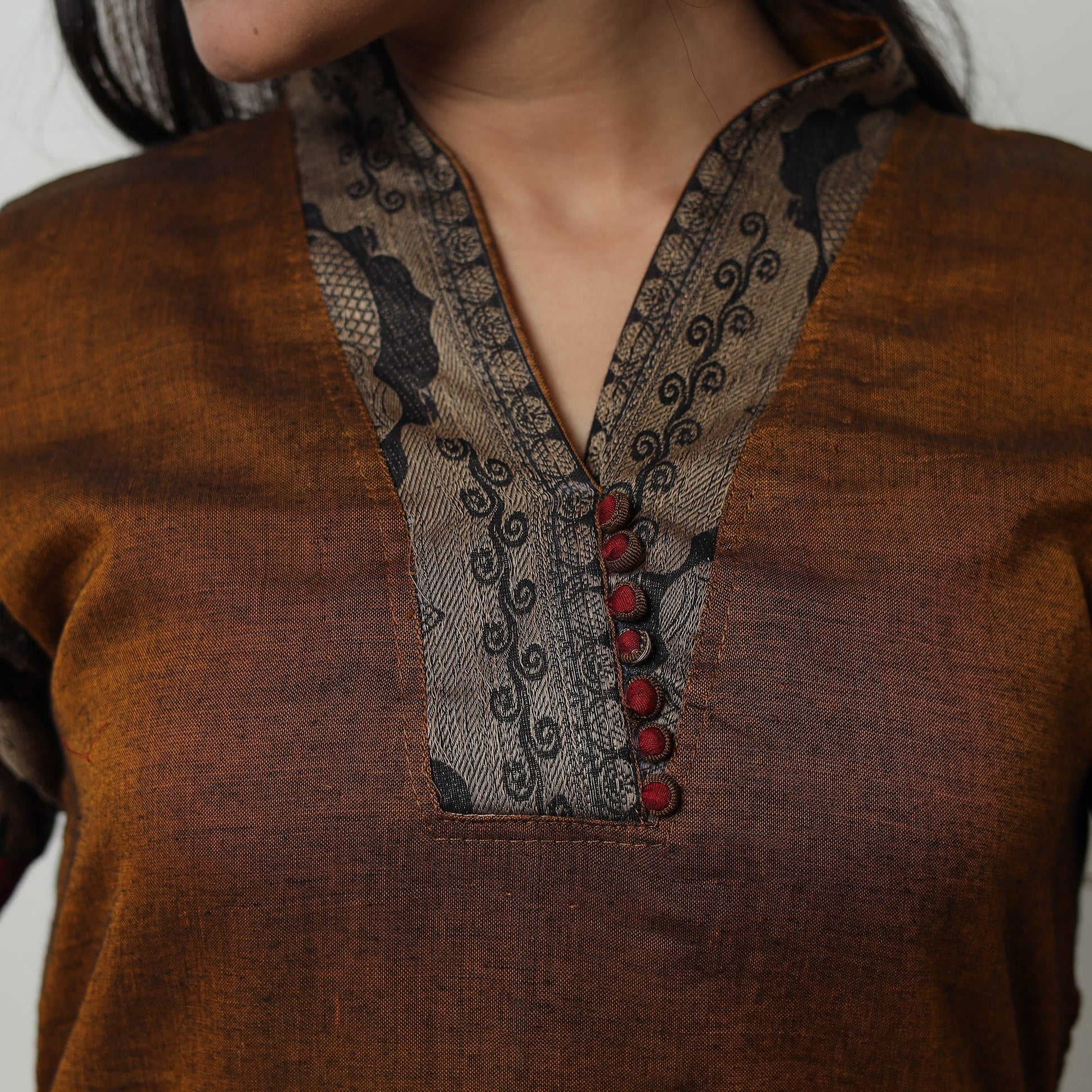 Brown - Dharwad Cotton Straight Kurta 10