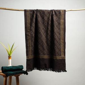 Brown - Akola Block Print Pure Handloom Cotton Towel 13