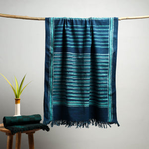 Blue - Akola Block Print Pure Handloom Cotton Towel 14