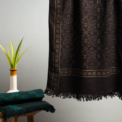 Brown - Akola Block Print Pure Handloom Cotton Towel 15