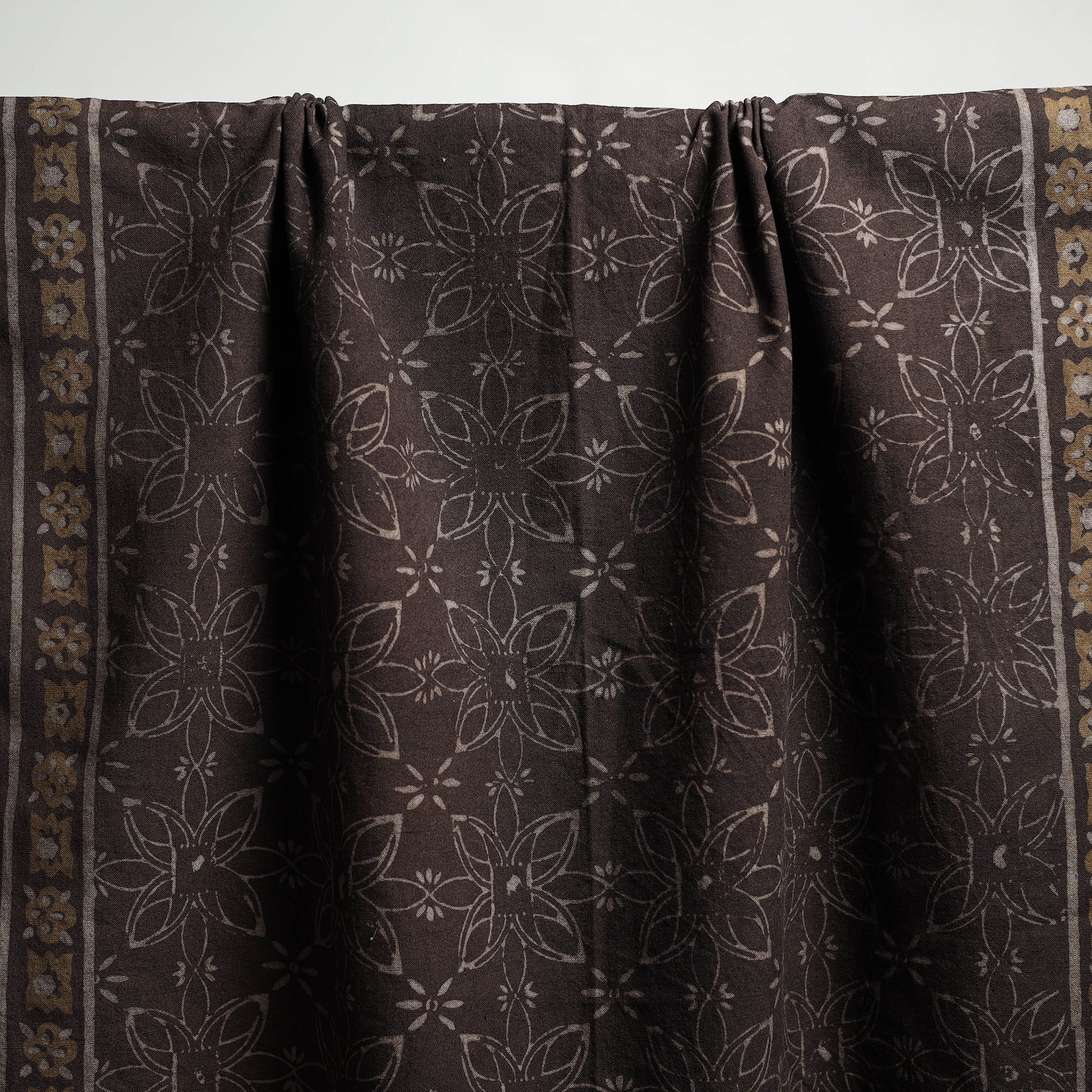 Brown - Akola Block Print Pure Handloom Cotton Towel 15