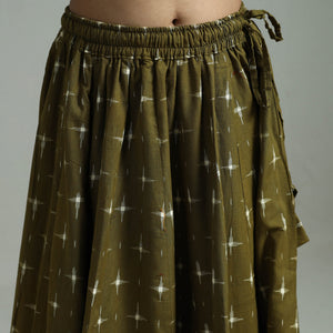 Green - 24 Kali Patchwork Cotton Pochampally Ikat Skirt 33