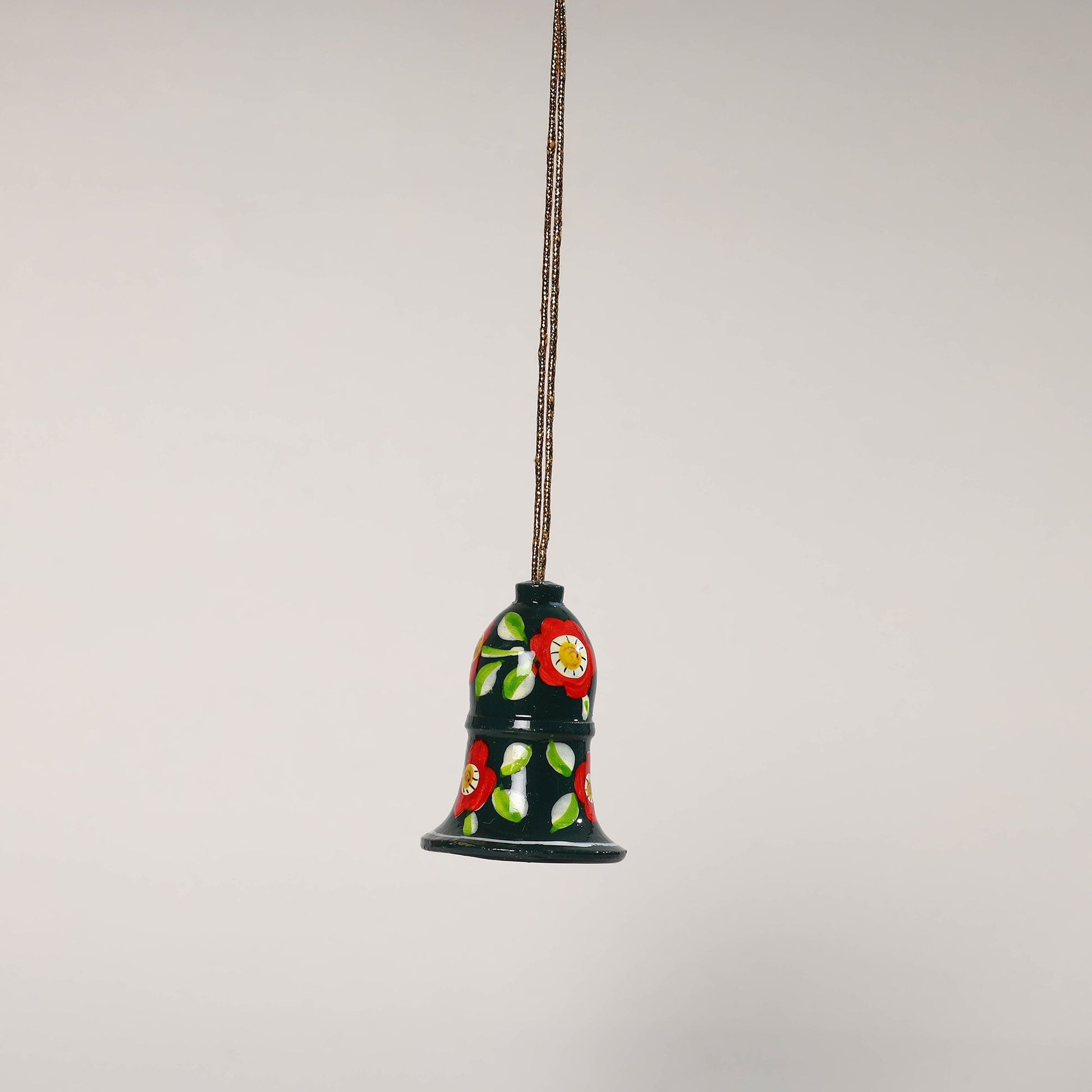 Bell - Kashmir Handpainted Wooden Christmas Ornament (2 Inches)