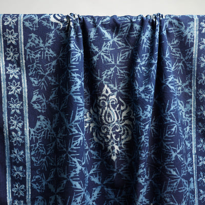 Blue - Akola Block Print Pure Handloom Cotton Towel 19