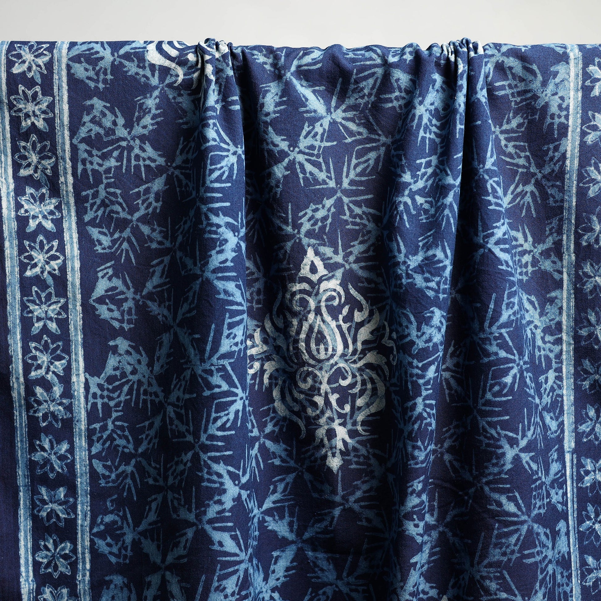 Blue - Akola Block Print Pure Handloom Cotton Towel 19