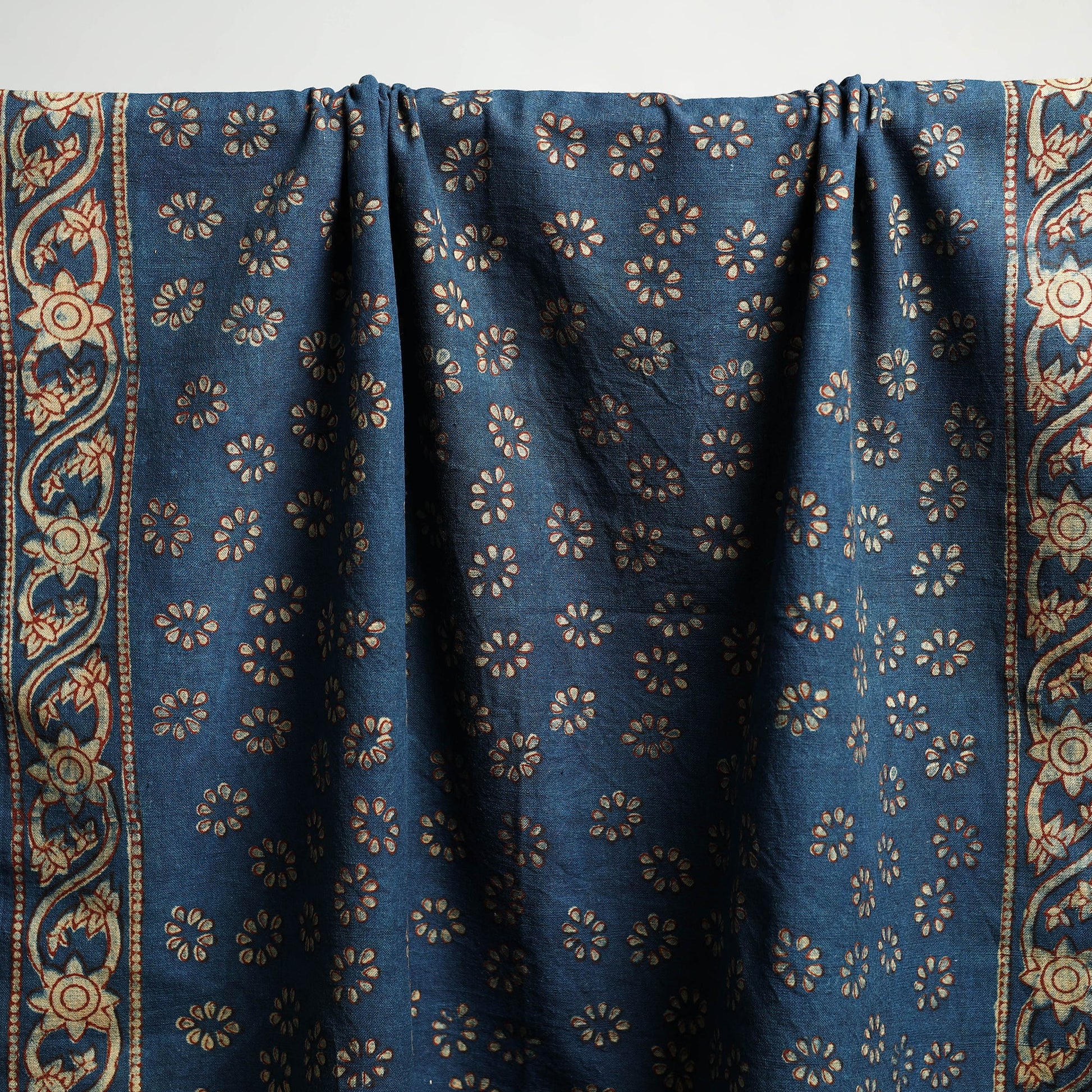 Blue - Akola Block Print Pure Handloom Cotton Towel 20