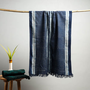 Blue - Akola Block Print Pure Handloom Cotton Towel 21
