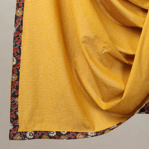 Black - 3pc Cotton Kalamkari Print Kurta with Plain Dupatta 06