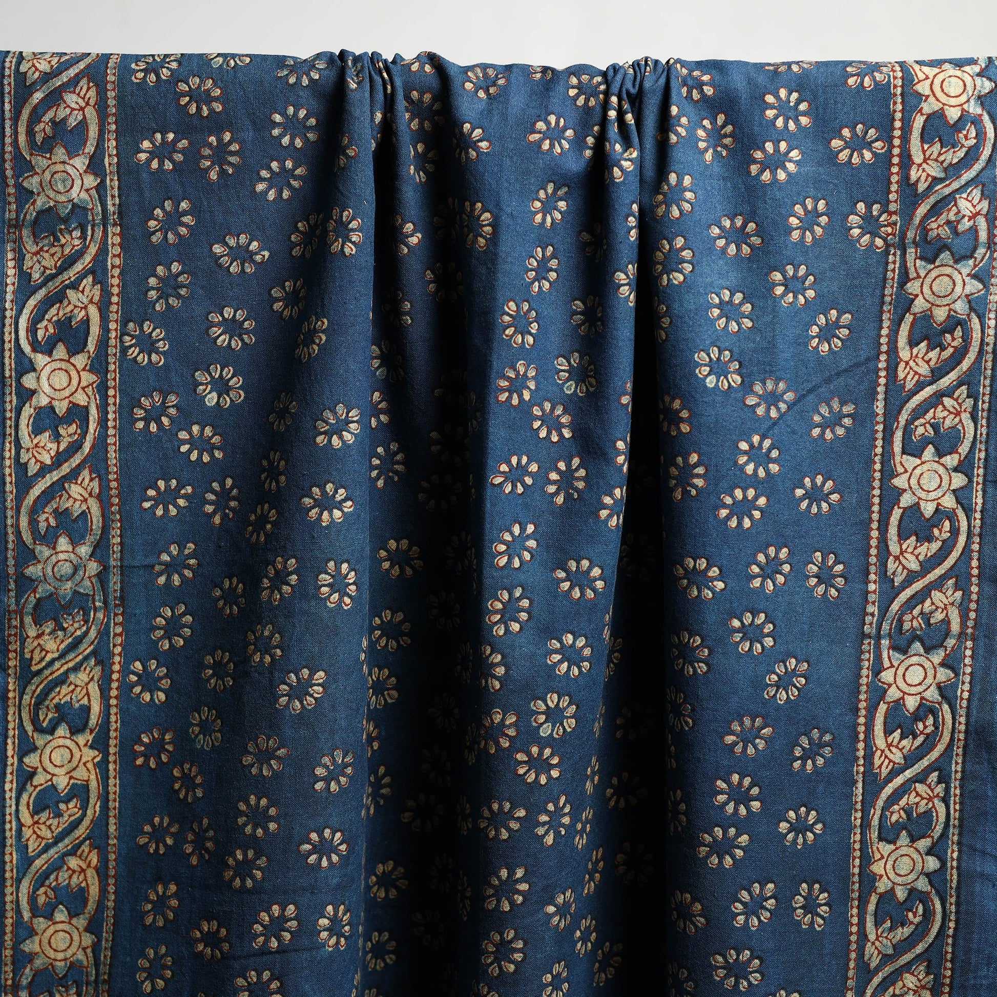 Blue - Akola Block Print Pure Handloom Cotton Towel 24