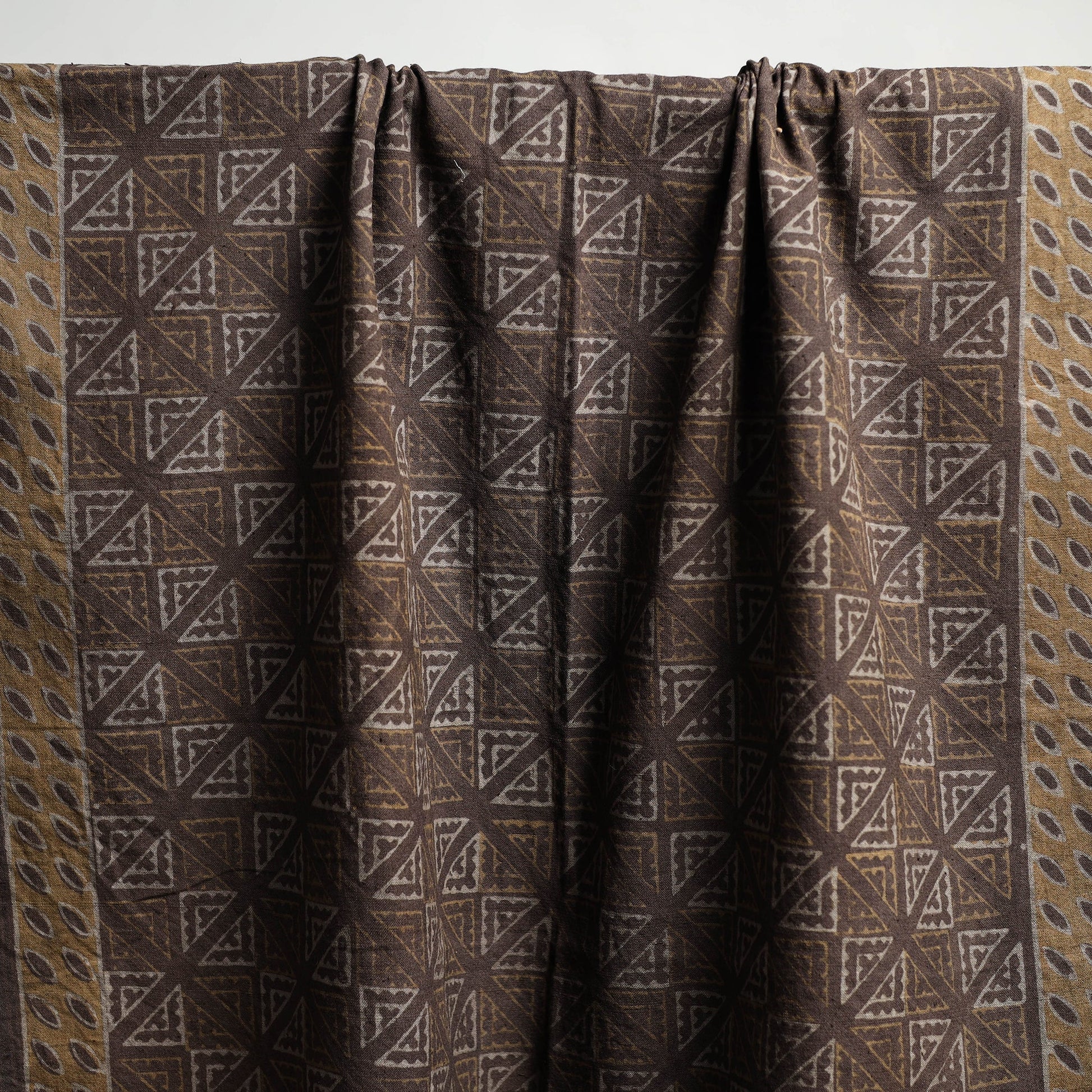 Brown - Akola Block Print Pure Handloom Cotton Towel 25