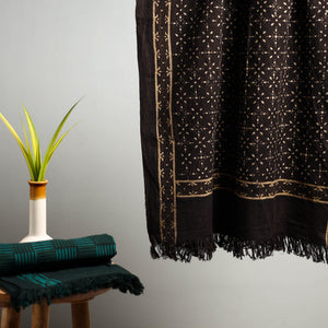 Brown - Akola Block Print Pure Handloom Cotton Towel 26